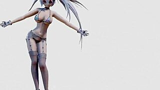 Black Rock Shooter siblings shake asses in skimpy underwear dance!