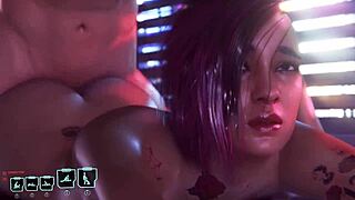 judy alvarez endures deep anal penetration in cyberpunk 2077 3d game animation fucking scene