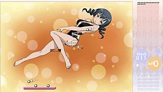 Makishima Saori casually strips down in the Arkanoid gameplay session.
